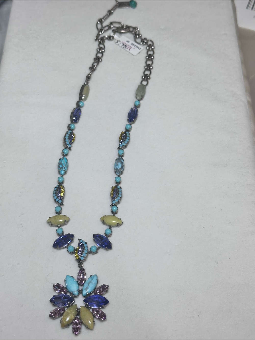 Mariana Turquoise, Blue, Lavender & Pale Green Crystal Pendant Necklace